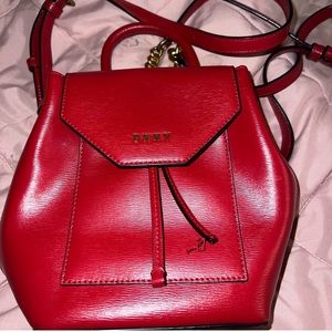 Red DKNY backpack